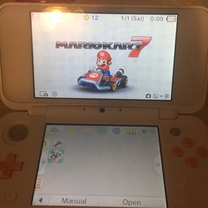 Nintendo 2DS XL Orange and White Mario Kart 7